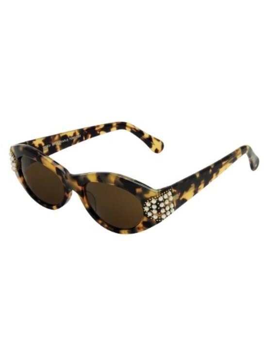 Cheryl Shuman Accessories - Cheryl Shuman Eyewear Wendi with Pearls Tortoise Sunglasses